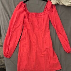 Elegant Pink Long-Sleeve Dress